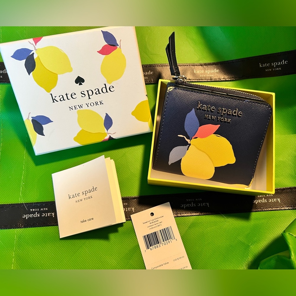Kate spade Cameron lemon zest small l-zip bifold wallet
